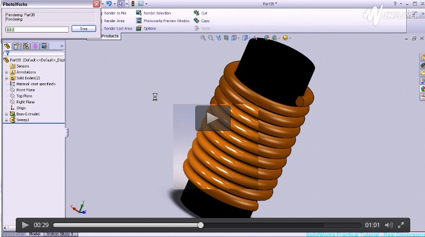 SolidWorks教程16 - 电机线圈渲染版(实景) SolidWorks教程16 - 电机线圈渲染版(实景)