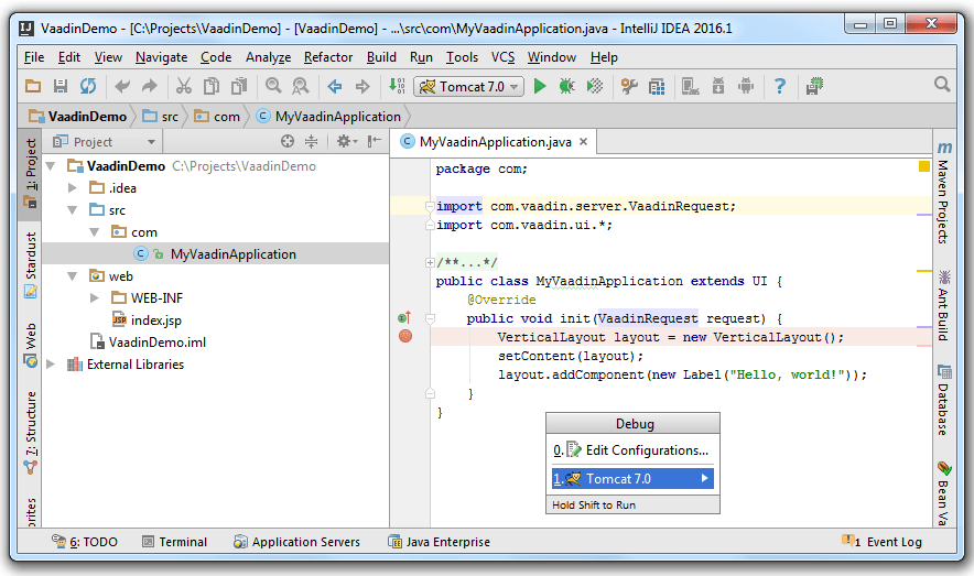 Java开发平台IntelliJ IDEA教程:Vaadin入门 Java开发平台IntelliJ IDEA教程:Vaadin入门