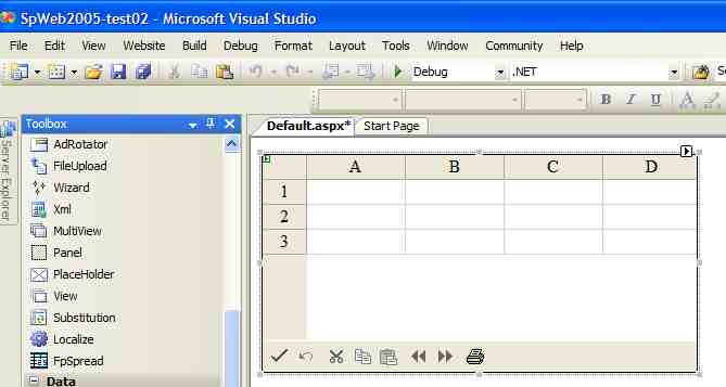 Spread ASP.NET电子表格控件如何为Web Form(Web站点)添加控件